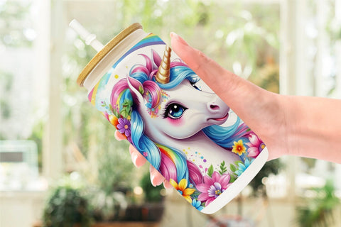 Glass Can Unicorn Sublimation artnoy 