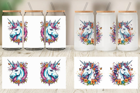 Glass Can Unicorn Sublimation artnoy 