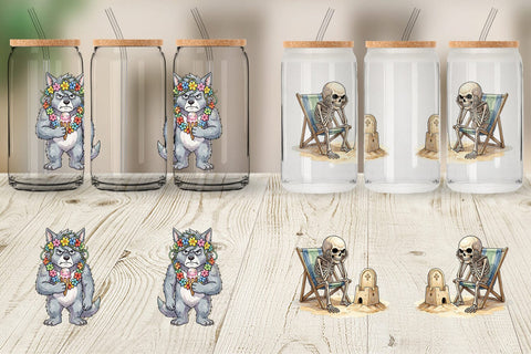 Glass Can Unimpressed Summerween Ghouls Sublimation artnoy 