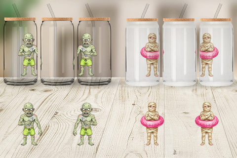 Glass Can Unimpressed Summerween Ghouls Sublimation artnoy 