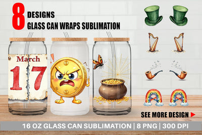 Glass Can Unlucky Charms Retro Sublimation artnoy 