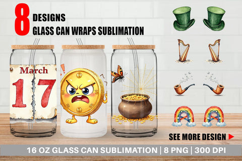 Glass Can Unlucky Charms Retro Sublimation artnoy 