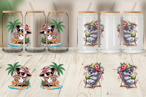 Glass Can Vacation Animal Sublimation artnoy 