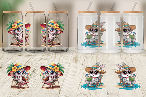 Glass Can Vacation Animal Sublimation artnoy 