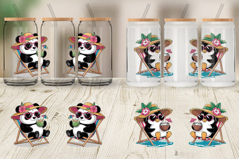 Glass Can Vacation Animal Sublimation artnoy 