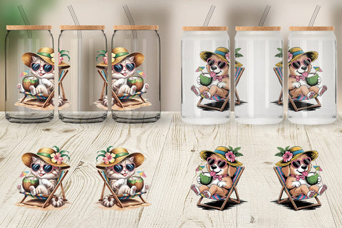 Glass Can Vacation Animal Sublimation artnoy 