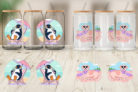 Glass Can Vacation Animals Sublimation artnoy 