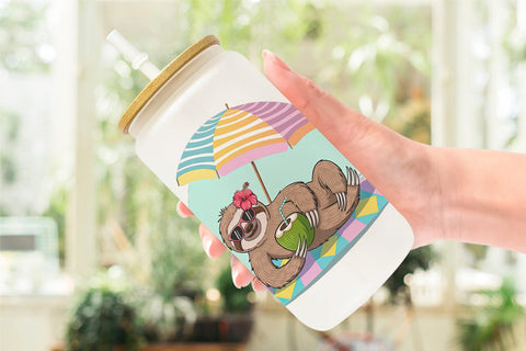 Glass Can Vacation Animals Sublimation artnoy 