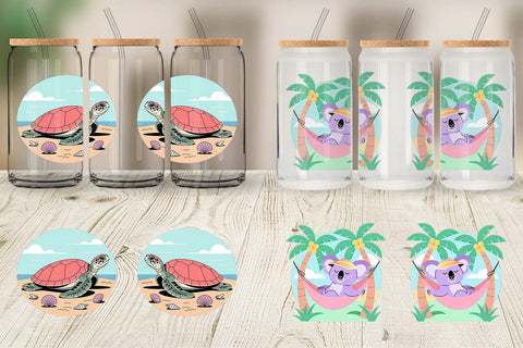 Glass Can Vacation Animals Sublimation artnoy 