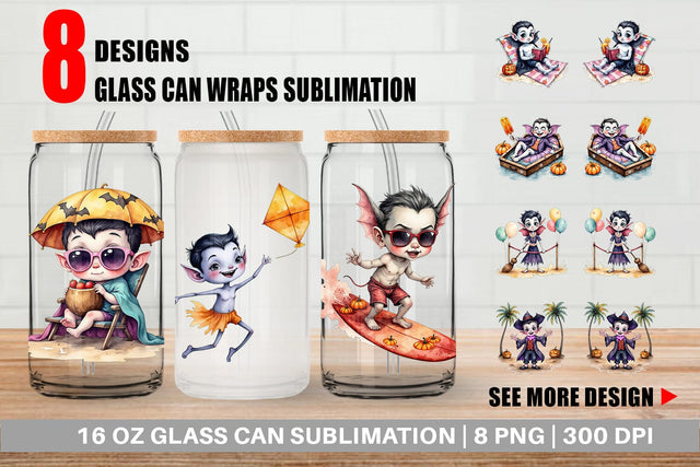 Glass Can Vacation Vampire Vibes Sublimation artnoy 