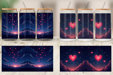 Glass Can Valentine Night Sublimation artnoy 