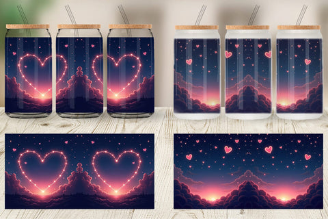 Glass Can Valentine Night Sublimation artnoy 