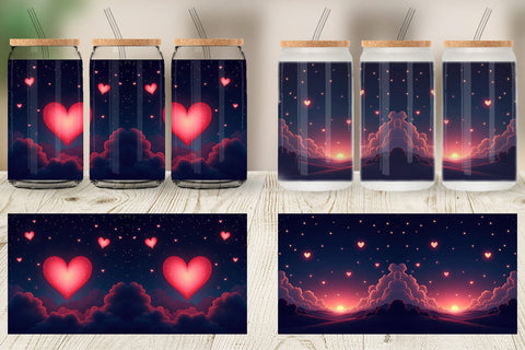 Glass Can Valentine Night Sublimation artnoy 