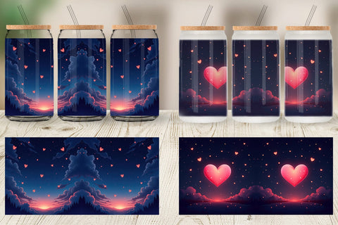 Glass Can Valentine Night Sublimation artnoy 