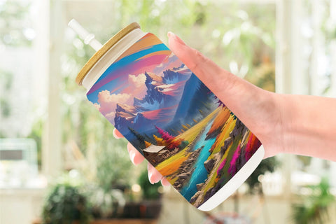 Glass Can Vibrant Landscape Sublimation artnoy 