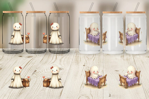 Glass Can Victorian Dollhouse Ghosts Sublimation artnoy 
