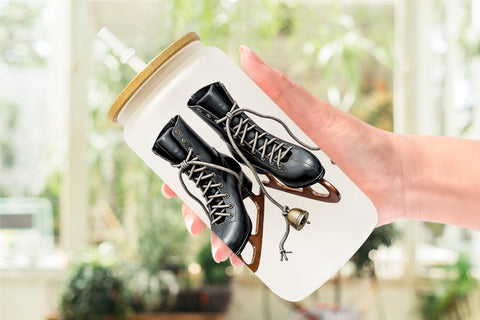 Glass Can Victorian Gothic Christmas Watercolor Sublimation artnoy 