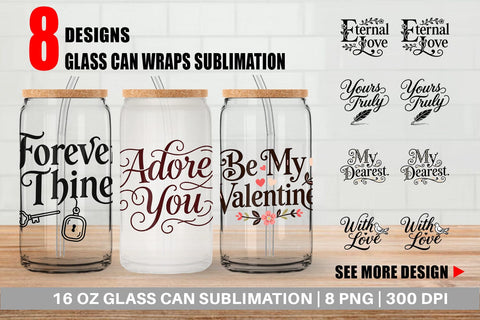 Glass Can Victorian Romance Valentine Quotes Sublimation artnoy 
