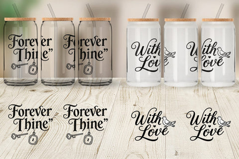 Glass Can Victorian Romance Valentine Quotes Sublimation artnoy 