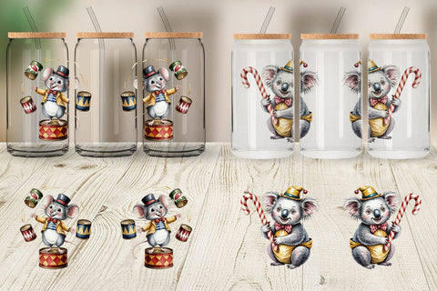 Glass Can Vintage Animal Circus Sublimation artnoy 