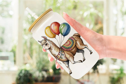 Glass Can Vintage Animal Circus Sublimation artnoy 