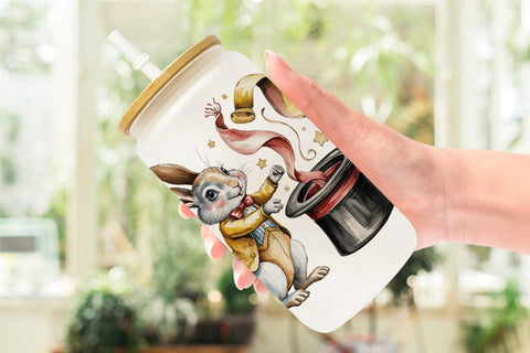 Glass Can Vintage Animal Circus Sublimation artnoy 