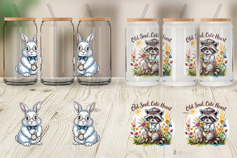 Glass Can Vintage Animal Sublimation artnoy 