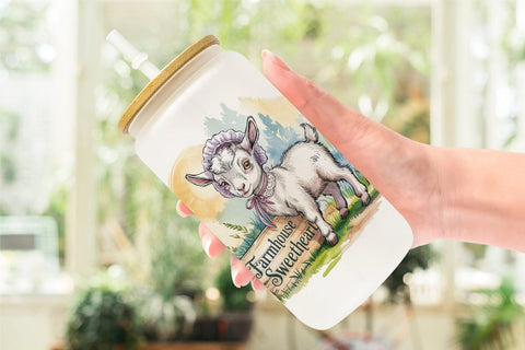 Glass Can Vintage Animal Sublimation artnoy 