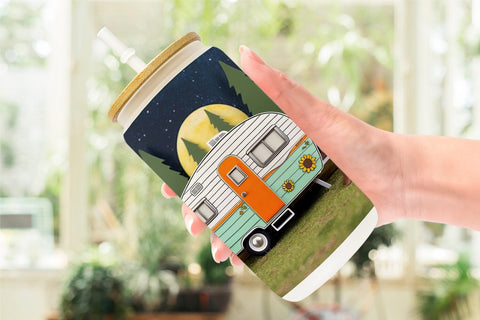 Glass Can Vintage Campervan Sublimation artnoy 
