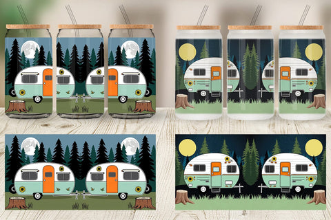Glass Can Vintage Campervan Sublimation artnoy 