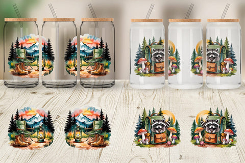 Glass Can Vintage Camping Vibes Sublimation artnoy 