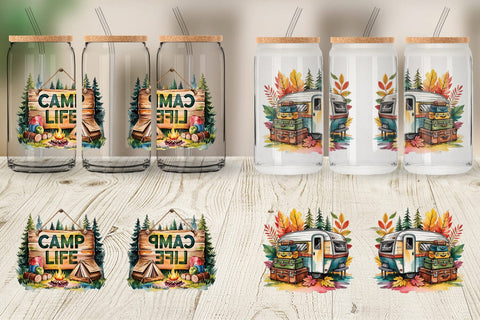 Glass Can Vintage Camping Vibes Sublimation artnoy 