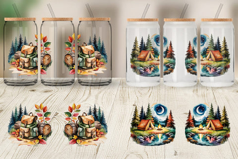 Glass Can Vintage Camping Vibes Sublimation artnoy 