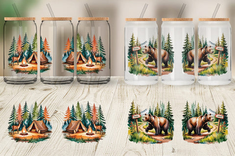 Glass Can Vintage Camping Vibes Sublimation artnoy 
