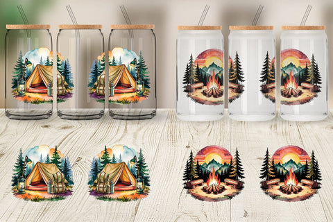 Glass Can Vintage Camping Vibes Sublimation artnoy 