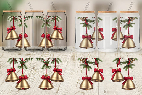 Glass Can Vintage Christmas Bells SVG artnoy 