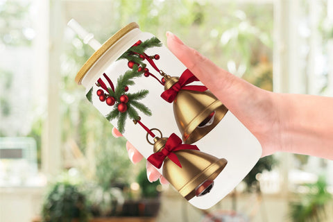 Glass Can Vintage Christmas Bells SVG artnoy 