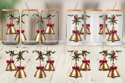 Glass Can Vintage Christmas Bells SVG artnoy 