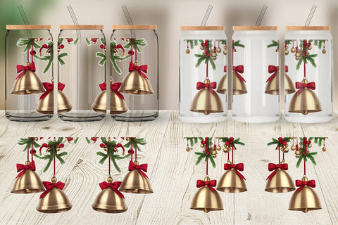 Glass Can Vintage Christmas Bells SVG artnoy 
