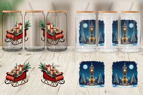Glass Can Vintage Christmas Sublimation artnoy 