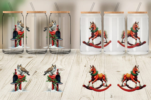 Glass Can Vintage Christmas Sublimation artnoy 