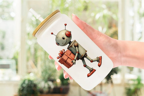 Glass Can Vintage Christmas Toys Sublimation artnoy 