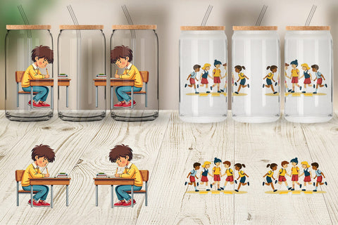 Glass Can Vintage Classroom Sublimation artnoy 