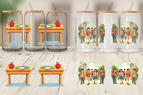 Glass Can Vintage Classroom Sublimation artnoy 