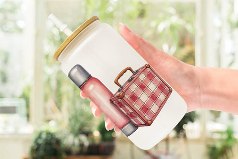 Glass Can Vintage Fall Road Trip Sublimation artnoy 