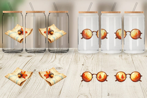 Glass Can Vintage Fall Road Trip Sublimation artnoy 