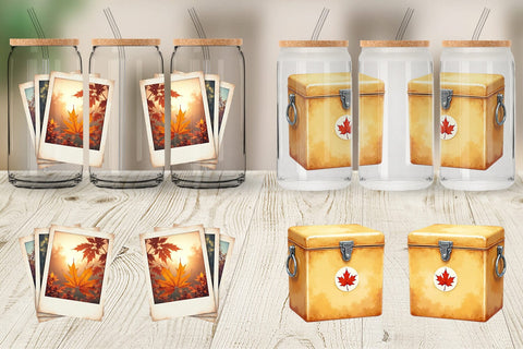 Glass Can Vintage Fall Road Trip Sublimation artnoy 