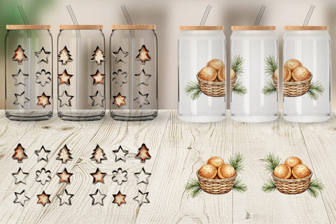 Glass Can Vintage Farmhouse Christmas Sublimation artnoy 