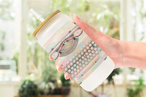 Glass Can Vintage Groovy Teacher Accessory Sublimation artnoy 