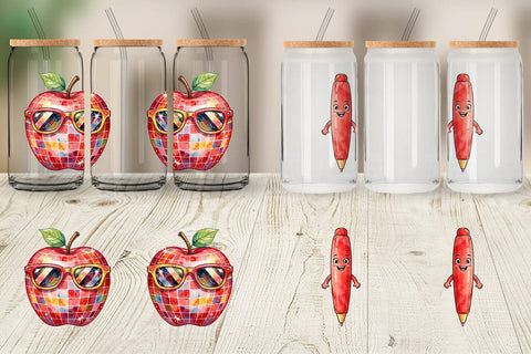 Glass Can Vintage Groovy Teacher Accessory Sublimation artnoy 